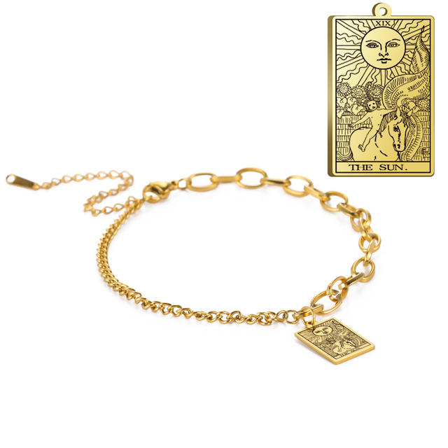 Engraved Tarot Card Bracelet - Stainless Steel Major Arcana