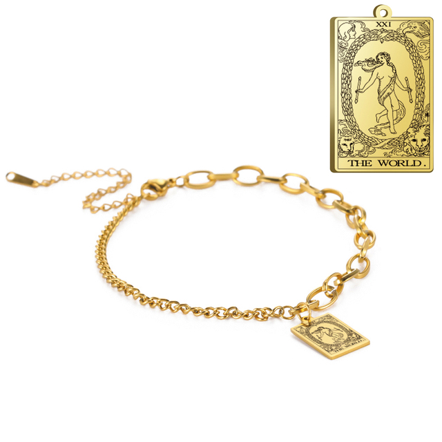 Engraved Tarot Card Bracelet - Stainless Steel Major Arcana