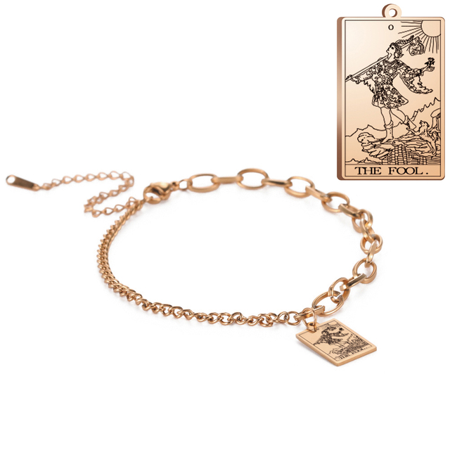 Engraved Tarot Card Bracelet - Stainless Steel Major Arcana