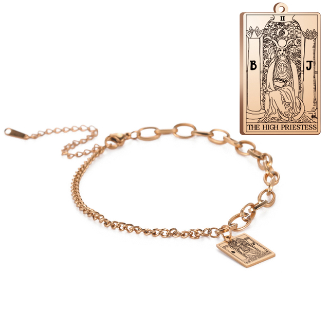 Engraved Tarot Card Bracelet - Stainless Steel Major Arcana