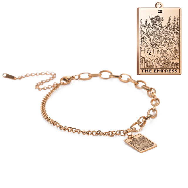 Engraved Tarot Card Bracelet - Stainless Steel Major Arcana