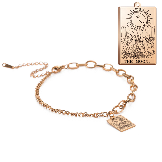 Engraved Tarot Card Bracelet - Stainless Steel Major Arcana