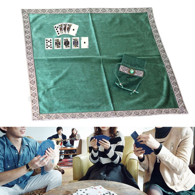 Velvet Emerald Divination Mat with Storage Pouch