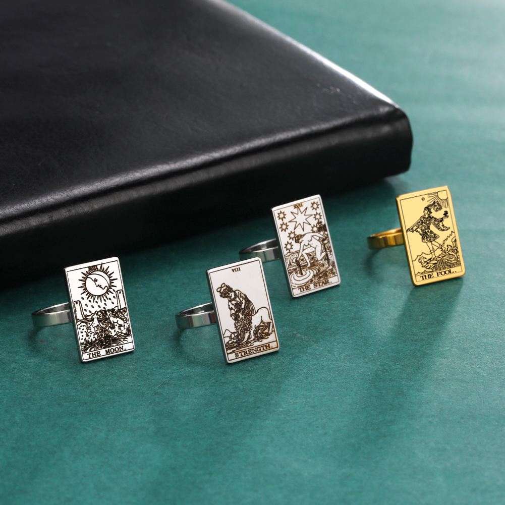 Engraved Tarot Card Ring - Stainless Steel Major Arcana
