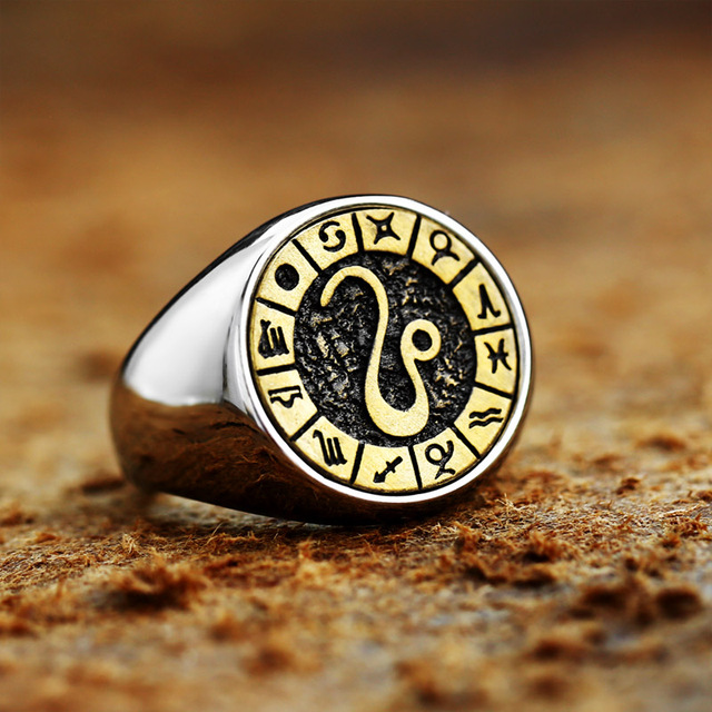316L Stainless Steel Zodiac Ring