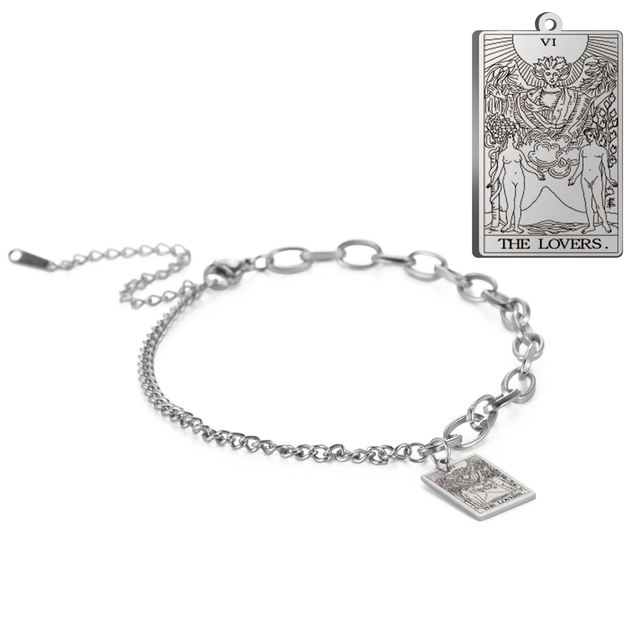 Engraved Tarot Card Bracelet - Stainless Steel Major Arcana