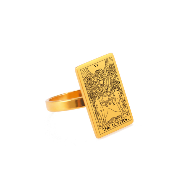 Engraved Tarot Card Ring - Stainless Steel Major Arcana