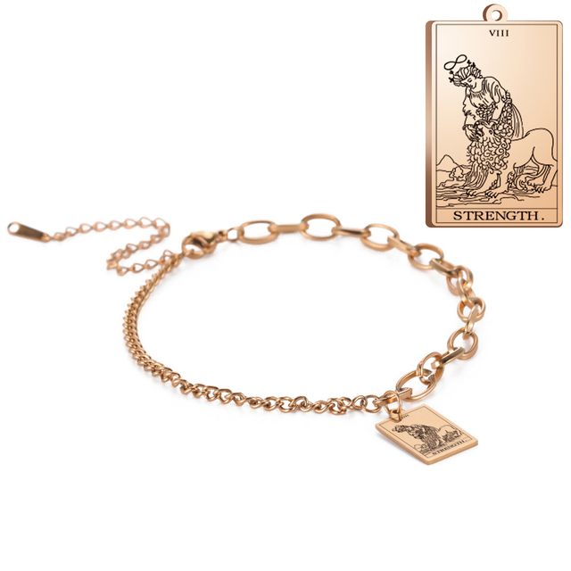 Engraved Tarot Card Bracelet - Stainless Steel Major Arcana