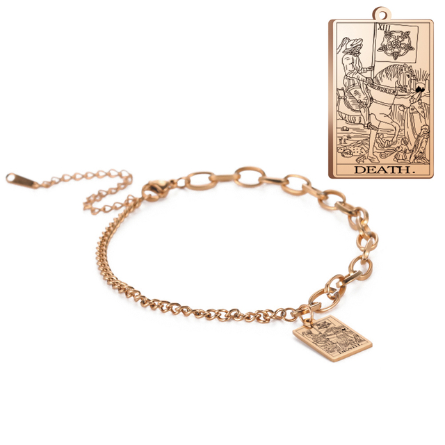 Engraved Tarot Card Bracelet - Stainless Steel Major Arcana