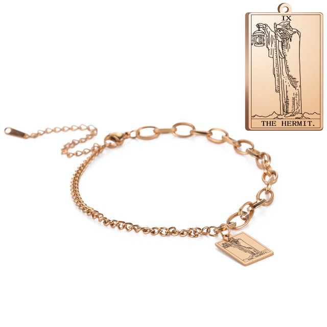Engraved Tarot Card Bracelet - Stainless Steel Major Arcana