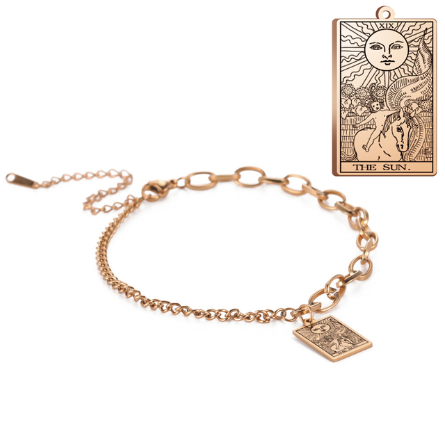 Engraved Tarot Card Bracelet - Stainless Steel Major Arcana