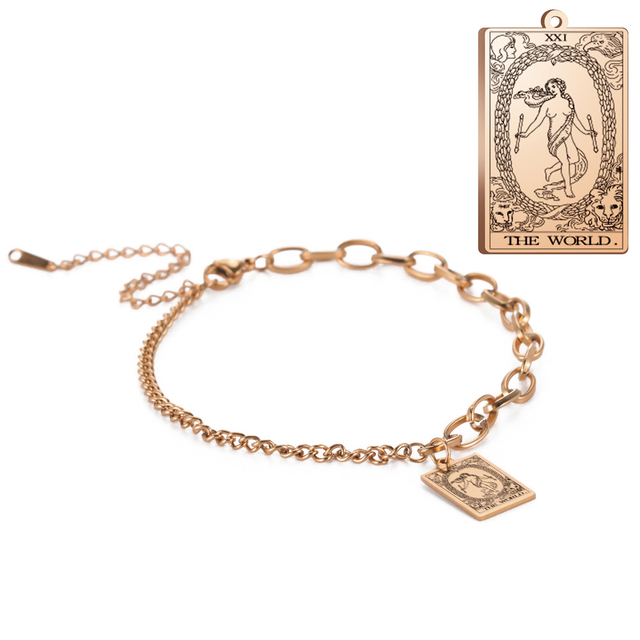 Engraved Tarot Card Bracelet - Stainless Steel Major Arcana