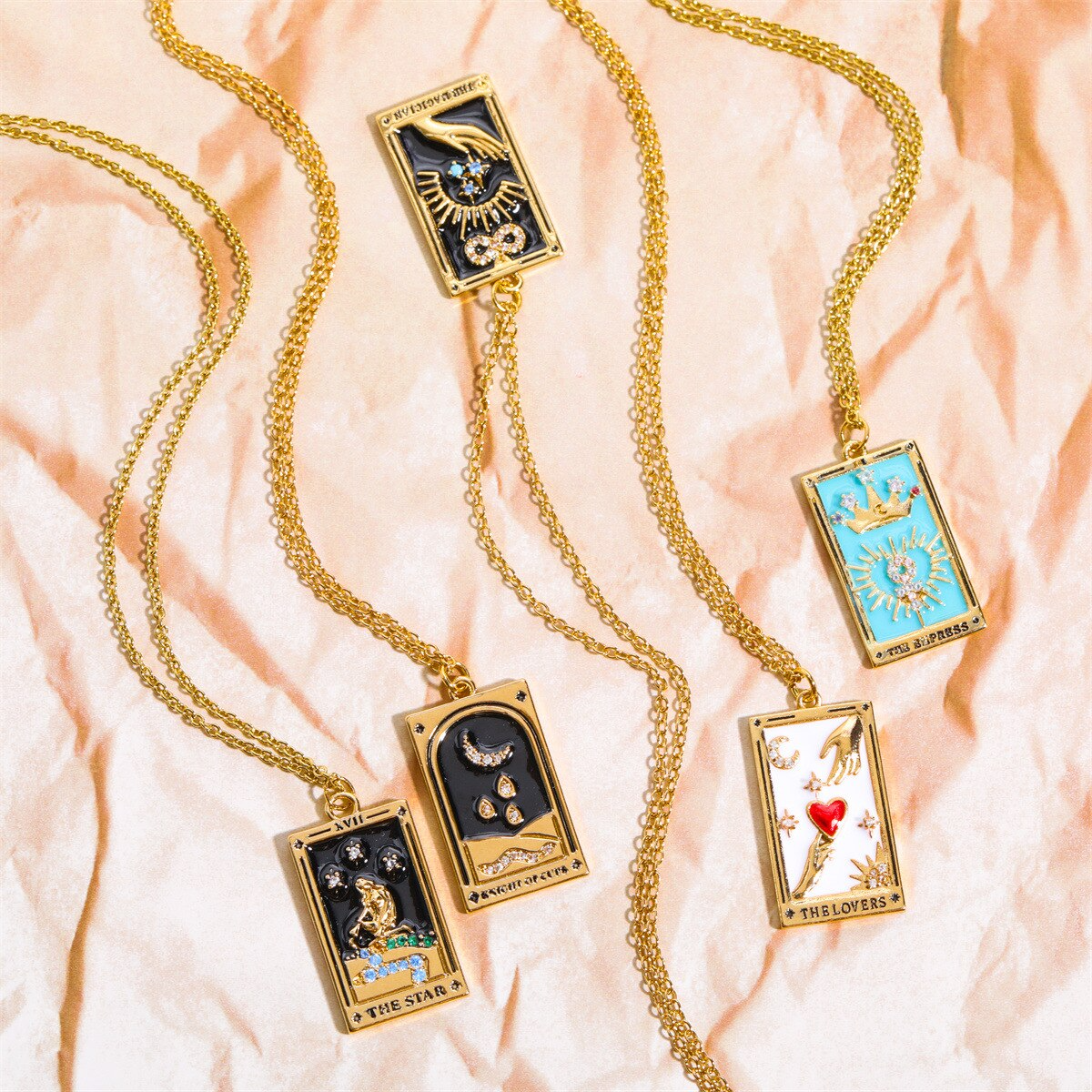 18k Gold Plated Tarot Card Necklace | Dainty, Major Arcana