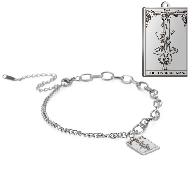 Engraved Tarot Card Bracelet - Stainless Steel Major Arcana