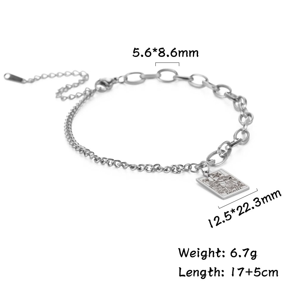 Engraved Tarot Card Bracelet - Stainless Steel Major Arcana