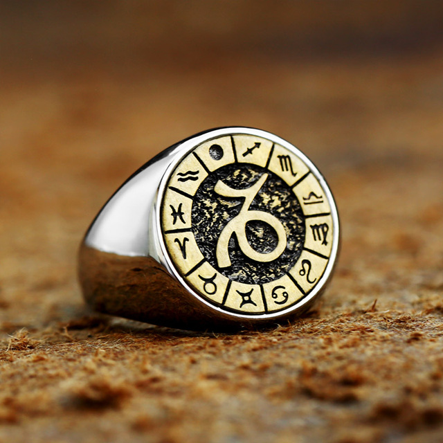 316L Stainless Steel Zodiac Ring