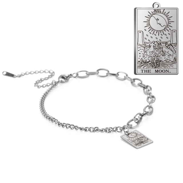 Engraved Tarot Card Bracelet - Stainless Steel Major Arcana