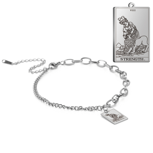 Engraved Tarot Card Bracelet - Stainless Steel Major Arcana