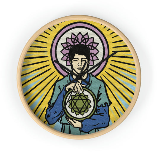 'Four of Pentacles' Chakra Wall Clock | Divination & Spiritual Home Decor