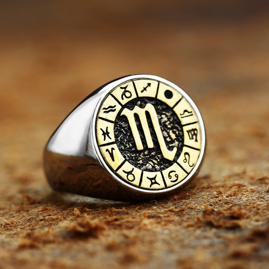 316L Stainless Steel Zodiac Ring