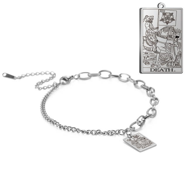 Engraved Tarot Card Bracelet - Stainless Steel Major Arcana