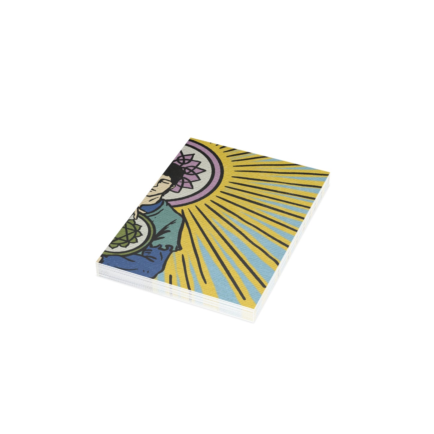 'Four of Pentacles' Chakra Greeting Cards (1, 10, 30, and 50pcs)