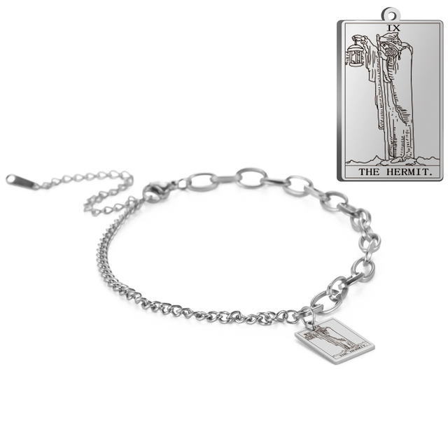 Engraved Tarot Card Bracelet - Stainless Steel Major Arcana