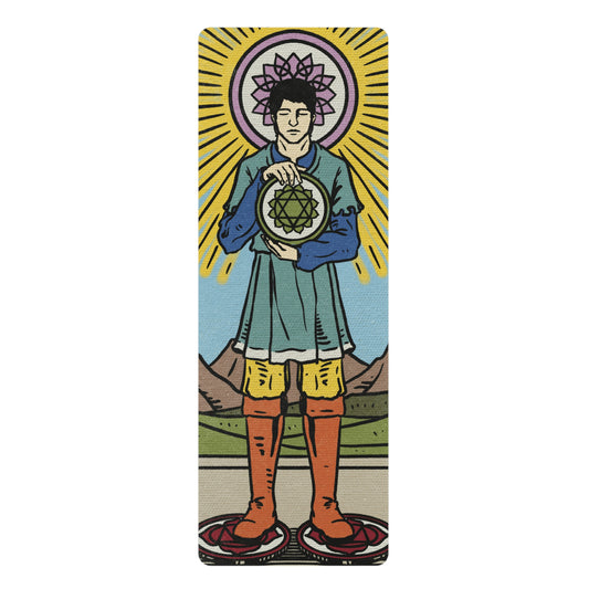 'Four of Pentacles' Chakra Rubber Yoga Mat | Tarot - Spiritual Yogi Supplies