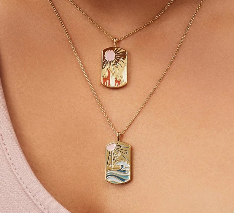 Four Elements Dainty Necklace | Fire, Water, Earth, Ether