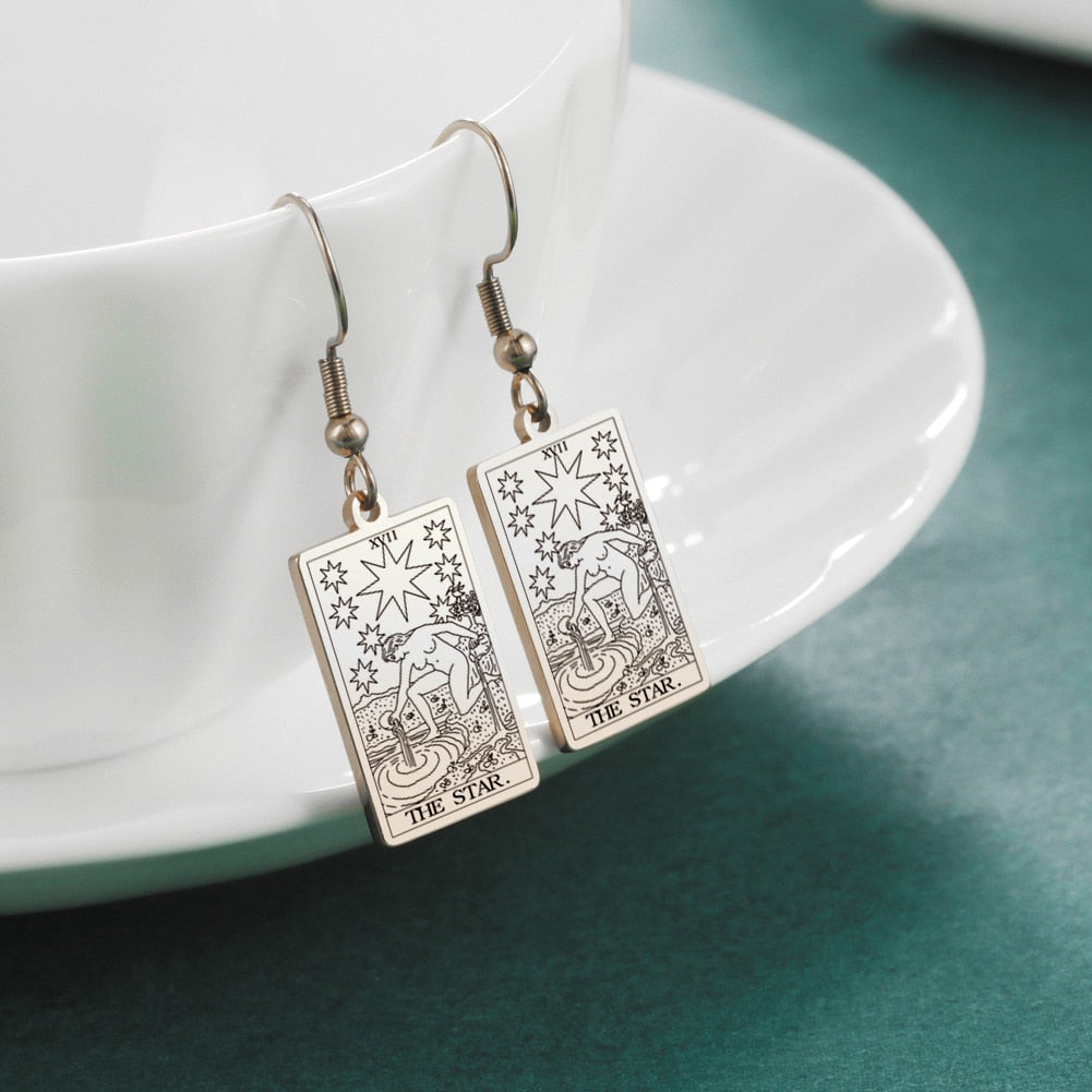 Tarot Card Gold/Silver Earring Set | Major Arcana, Spiritual Jewelry