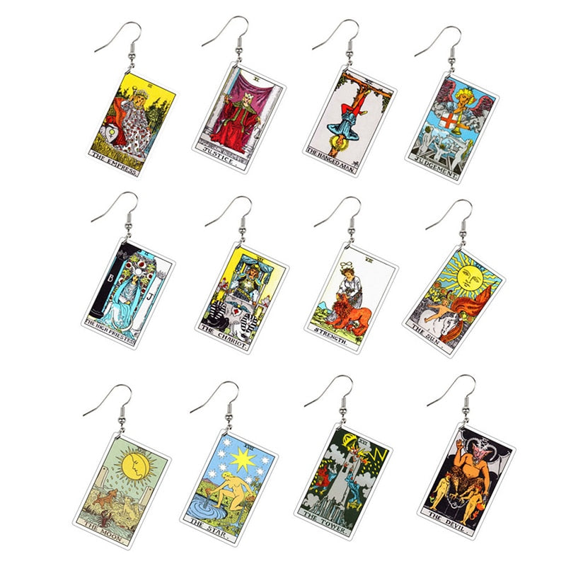 Major Arcana Tarot Card Earrings Set | Rider-Waite-Smith Jewelry