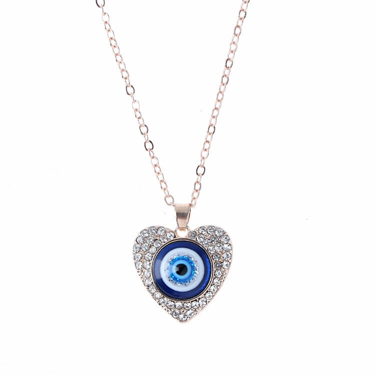 Nazar Amulet Evil Eye Pendant Necklace | Glass Eye & Leather Rope
