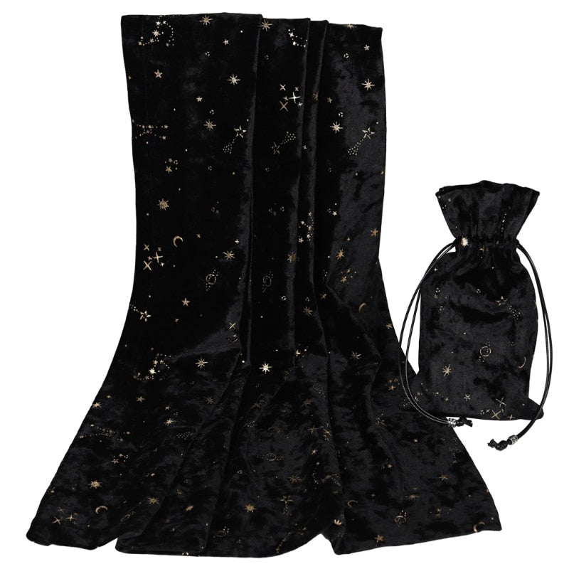 Velvet Starry Divination Tablecloth with Tarot Card Storage Bag | Altar Cloth