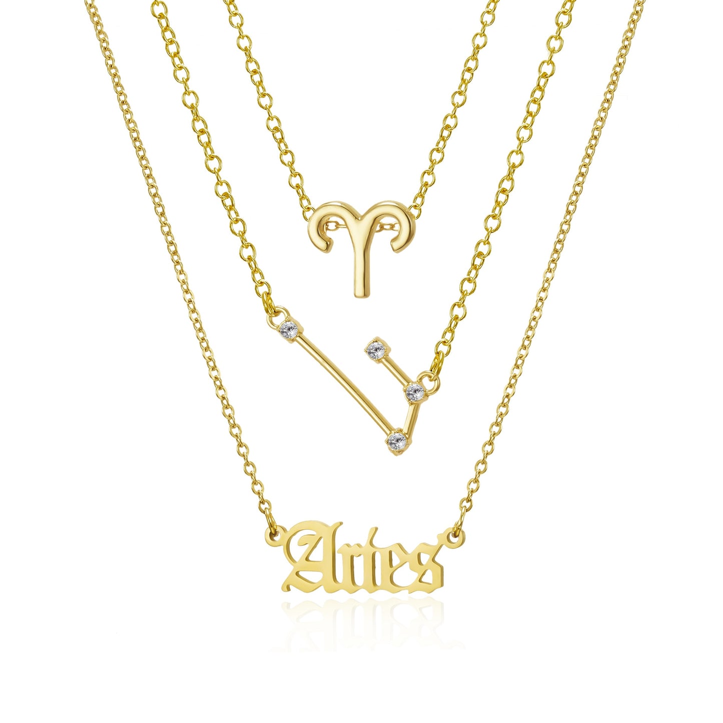 3 Piece Zodiac Necklace Set | Astrology Jewelry