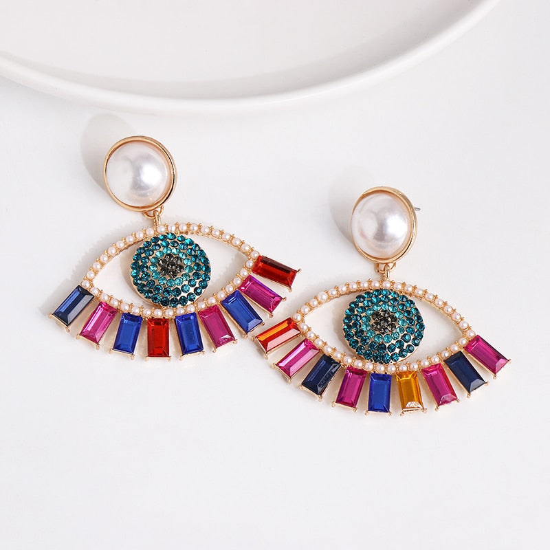 Evil Eye Bohemian Drop Earrings | Spiritual Jewelry