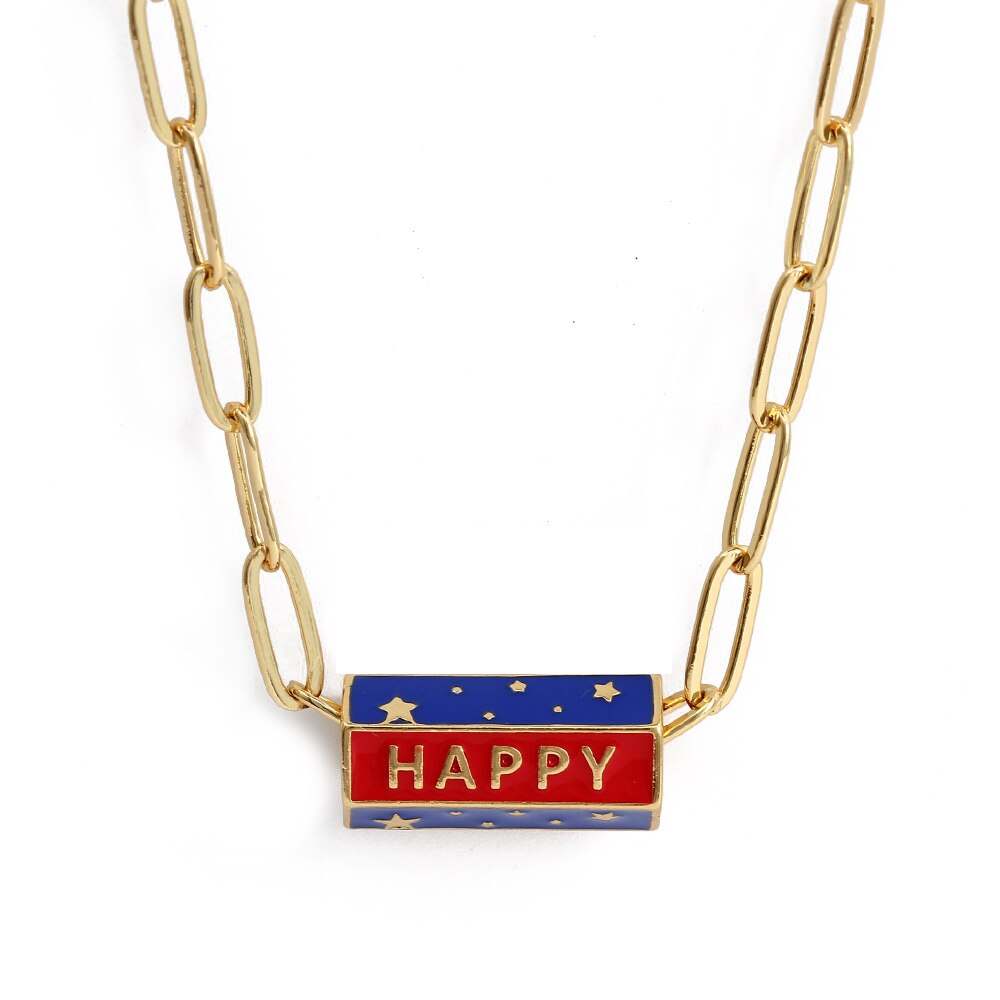 Gold Turkish Evil Eye Hexagonal Necklace | Gold Stainless Steel