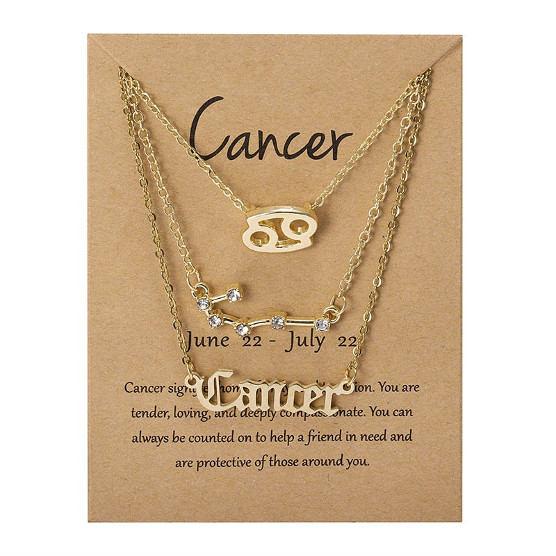 3 Piece Zodiac Necklace Set | Astrology Jewelry