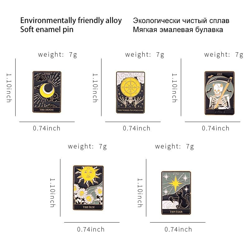 Halloween Tarot Card Enamel Pins | Rider-Waite-Smith