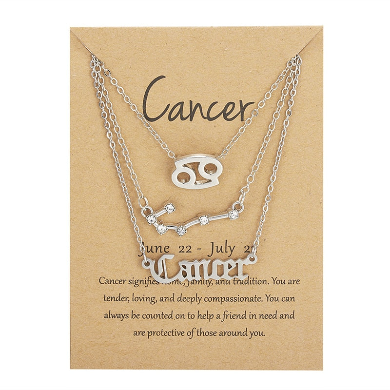 3 Piece Zodiac Necklace Set | Astrology Jewelry