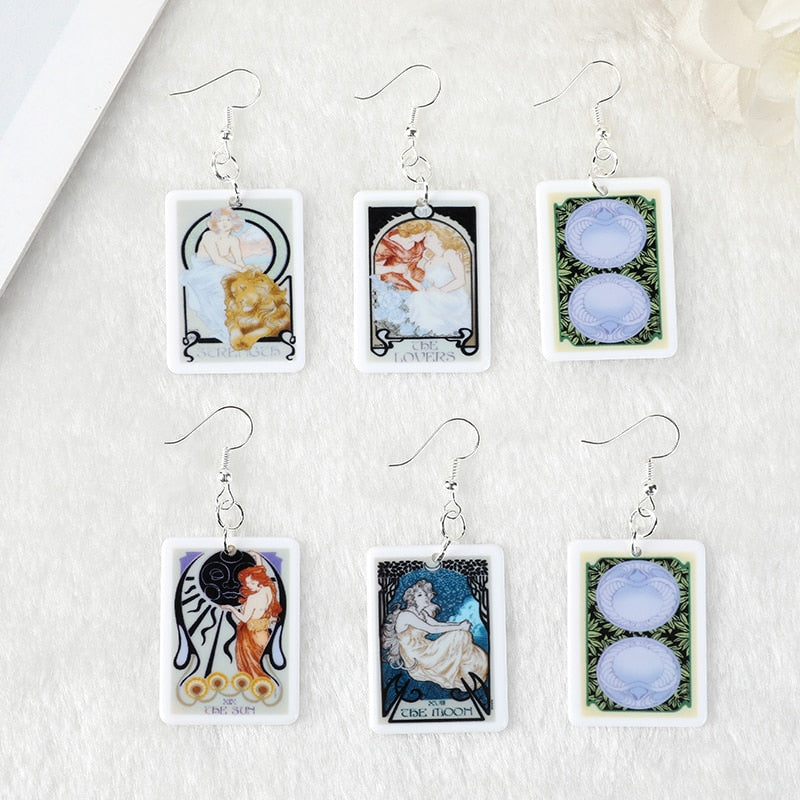 Vintage Tarot Card Earring Set