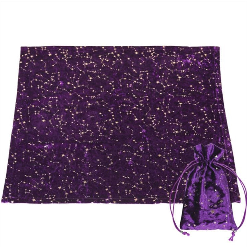 Velvet Starry Divination Tablecloth with Tarot Card Storage Bag | Altar Cloth