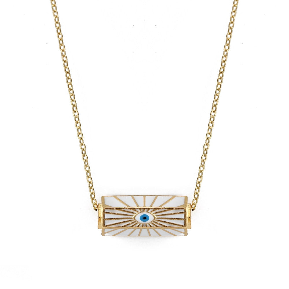 Gold Evil Eye Necklace and Pendant | Hexagonal Shape