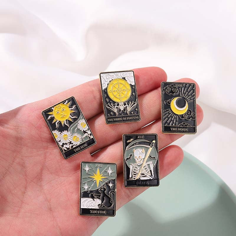Halloween Tarot Card Enamel Pins | Rider-Waite-Smith