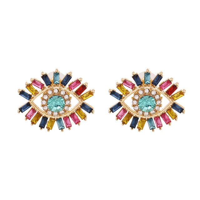 Evil Eye Earring Set | Multicolor Crystal, Spiritual Jewelry