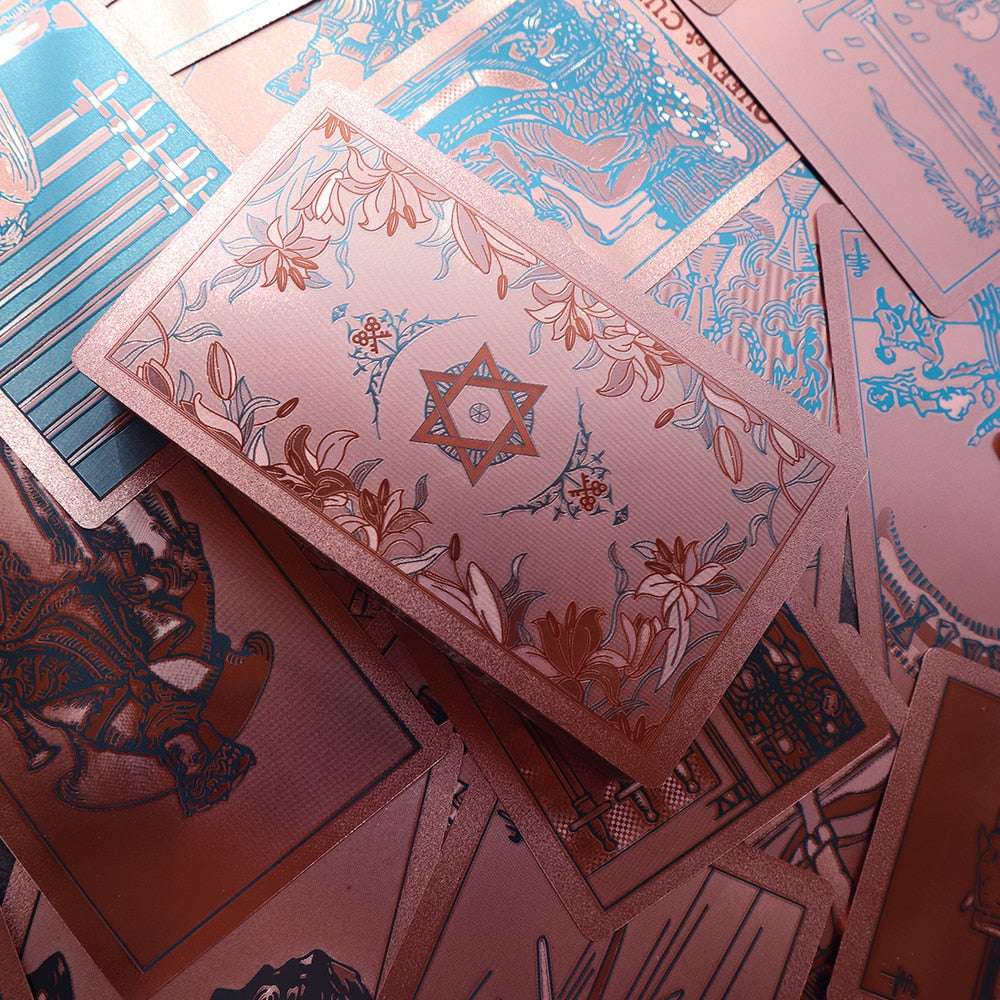 Floral Rose Gold Tarot Card Deck