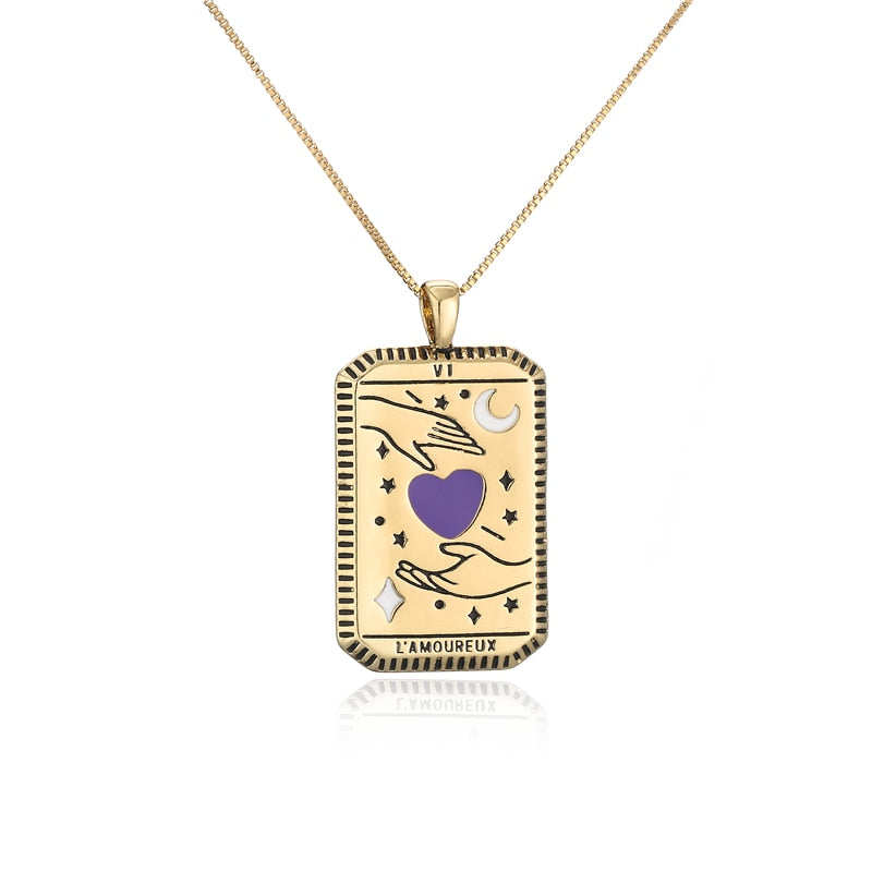 French Gold Tarot Necklace - Pendant | Major Arcana Jewelry
