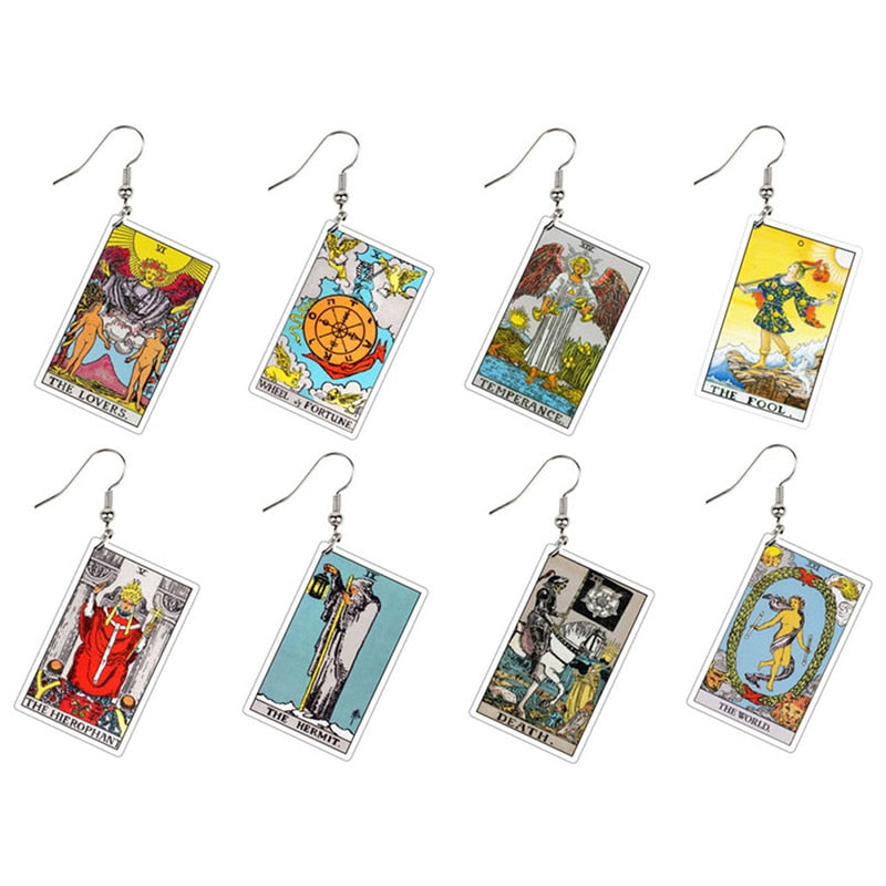 Major Arcana Tarot Card Earrings Set | Rider-Waite-Smith Jewelry