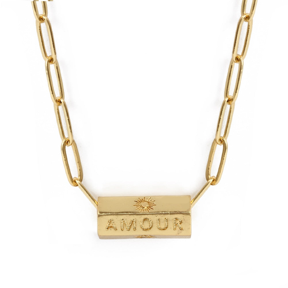 Gold Turkish Evil Eye Hexagonal Necklace | Gold Stainless Steel