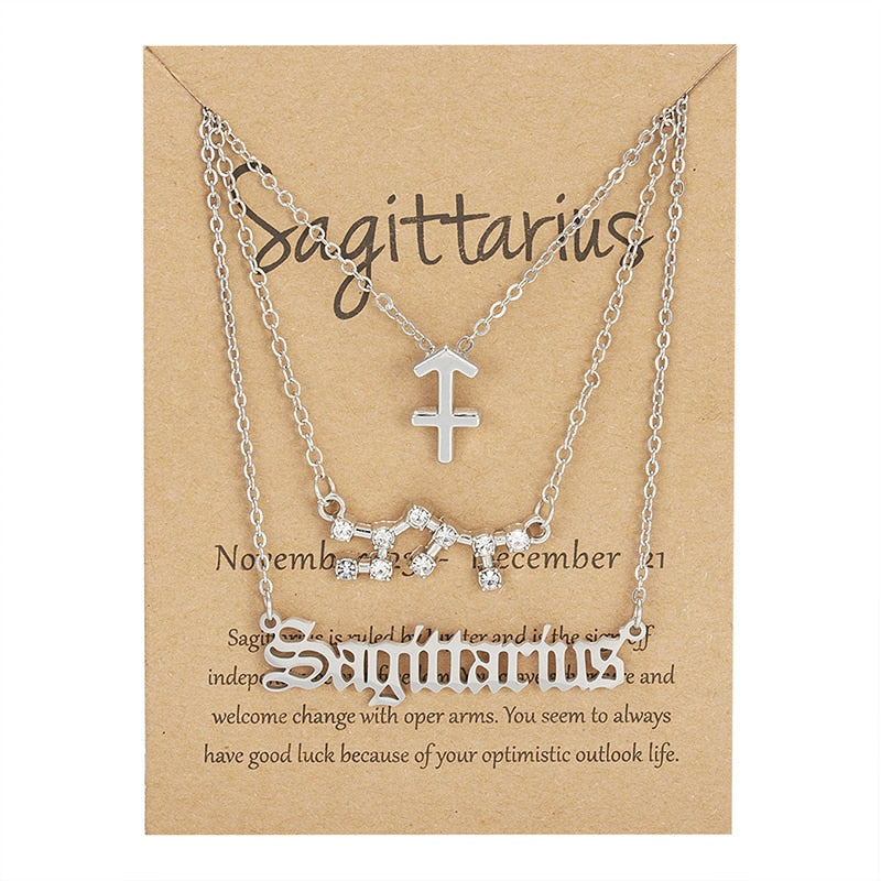 3 Piece Zodiac Necklace Set | Astrology Jewelry