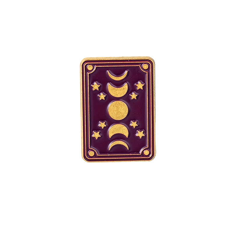 Witch Enamel Pin | Witchcraft Brooch & Tarot Cards, Moon Phase, Witches Hat